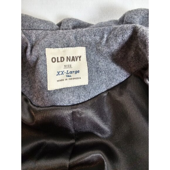 Old Navy Womens Size 2X Gray Pea Coat Wool Blend Winter Jacket Buttons Plus - Picture 6 of 9